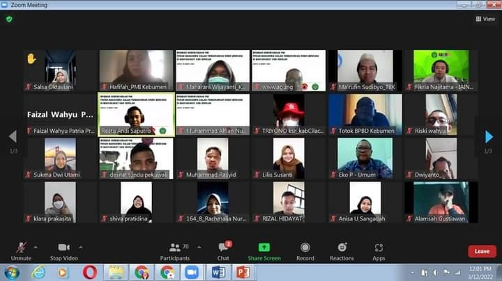 Kurangi Risiko Bencana, Palang Merah Jepang Gandeng PMI Kebumen Adakan Webinar Kebencanaan