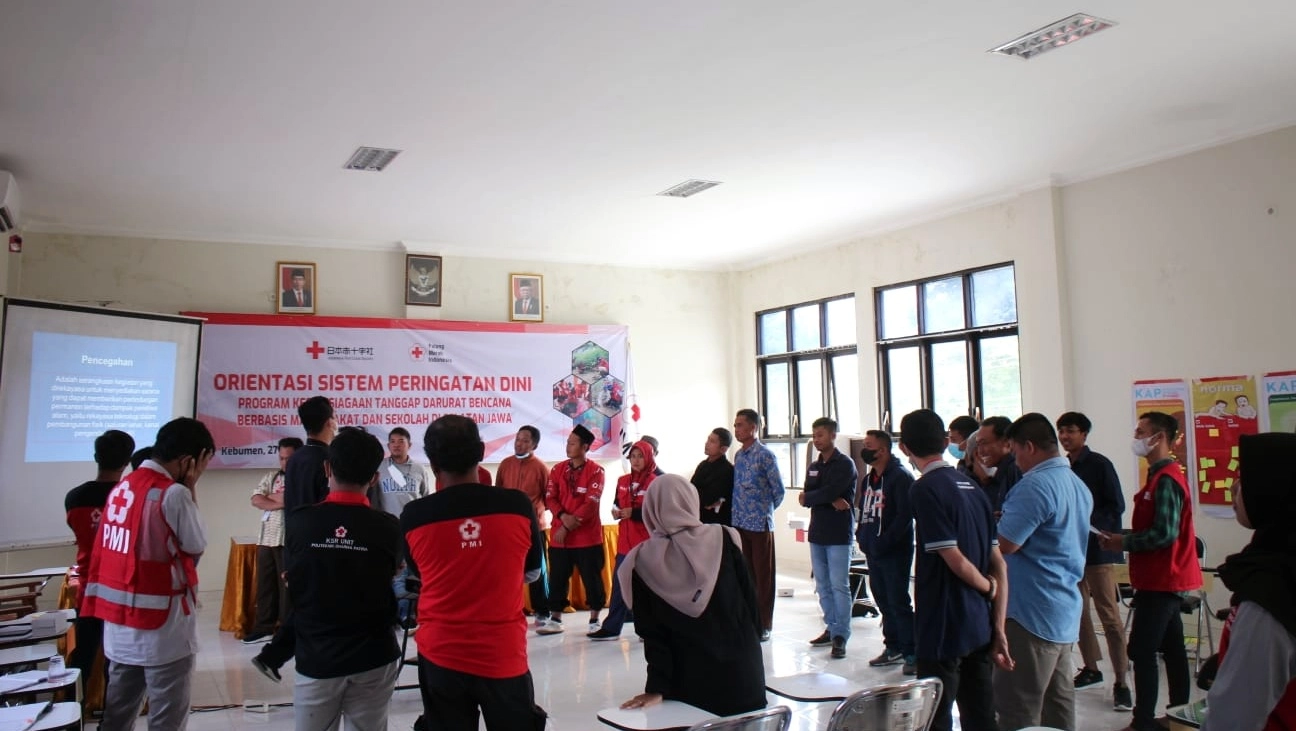 Palang Merah Jepang Gandeng PMI Kebumen Gelar Orientasi Sistem Peringatan Dini