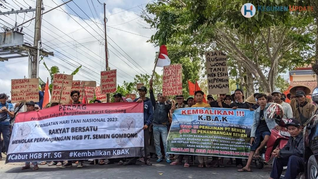 Persatuan Rakyat Penyelamat Karst Gombong Gelar Aksi Massa, Ini Tuntutannya