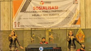 Sosialisasikan Pengawasan Pemilu Partisipatif, Bawaslu Kebumen Gandeng Pegiat Seni Dalang Eko Suwaryo