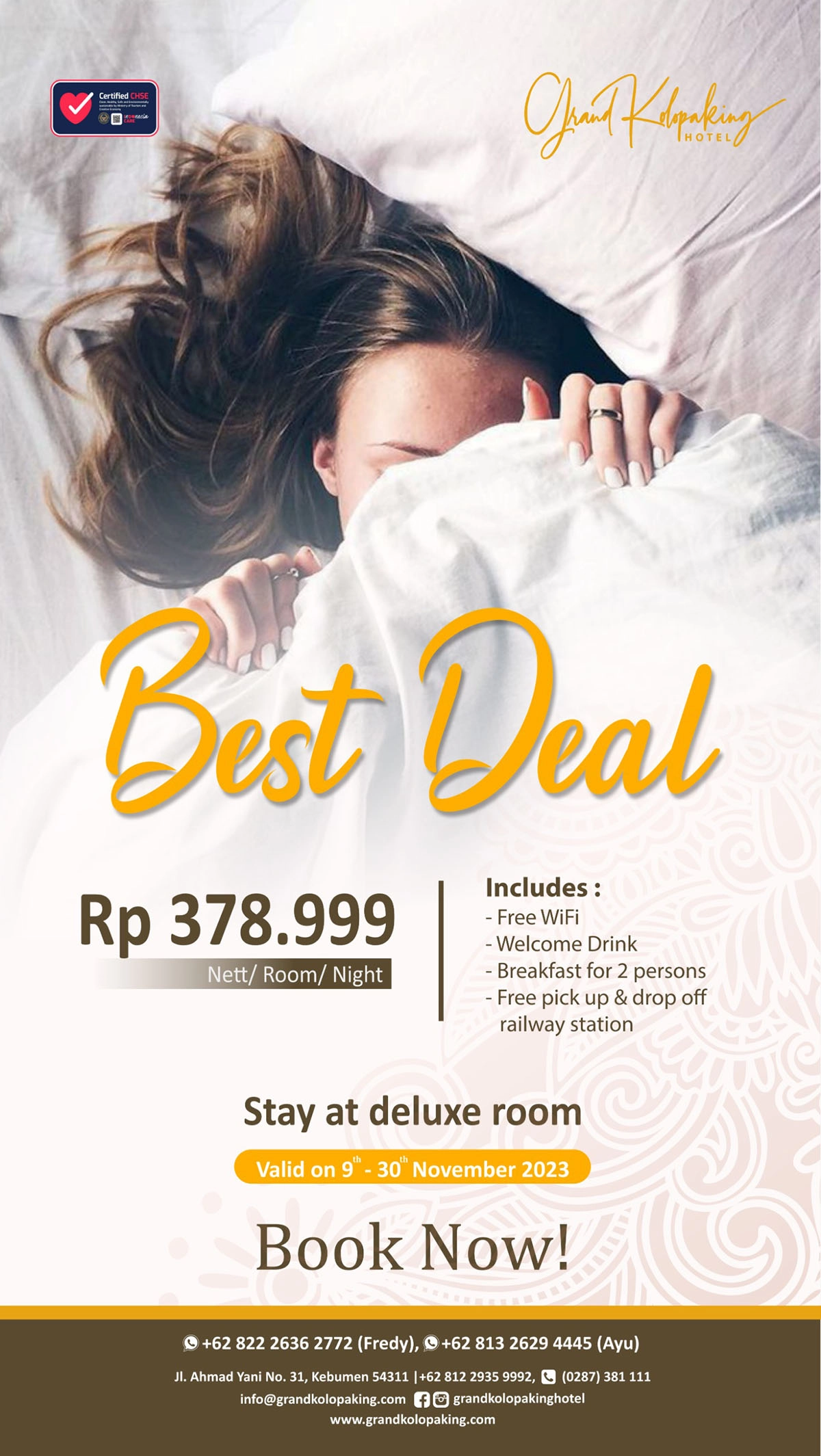 Grand Kolopaking Hotel Kebumen Tawarkan Harga Menarik Kelas Bintang 3