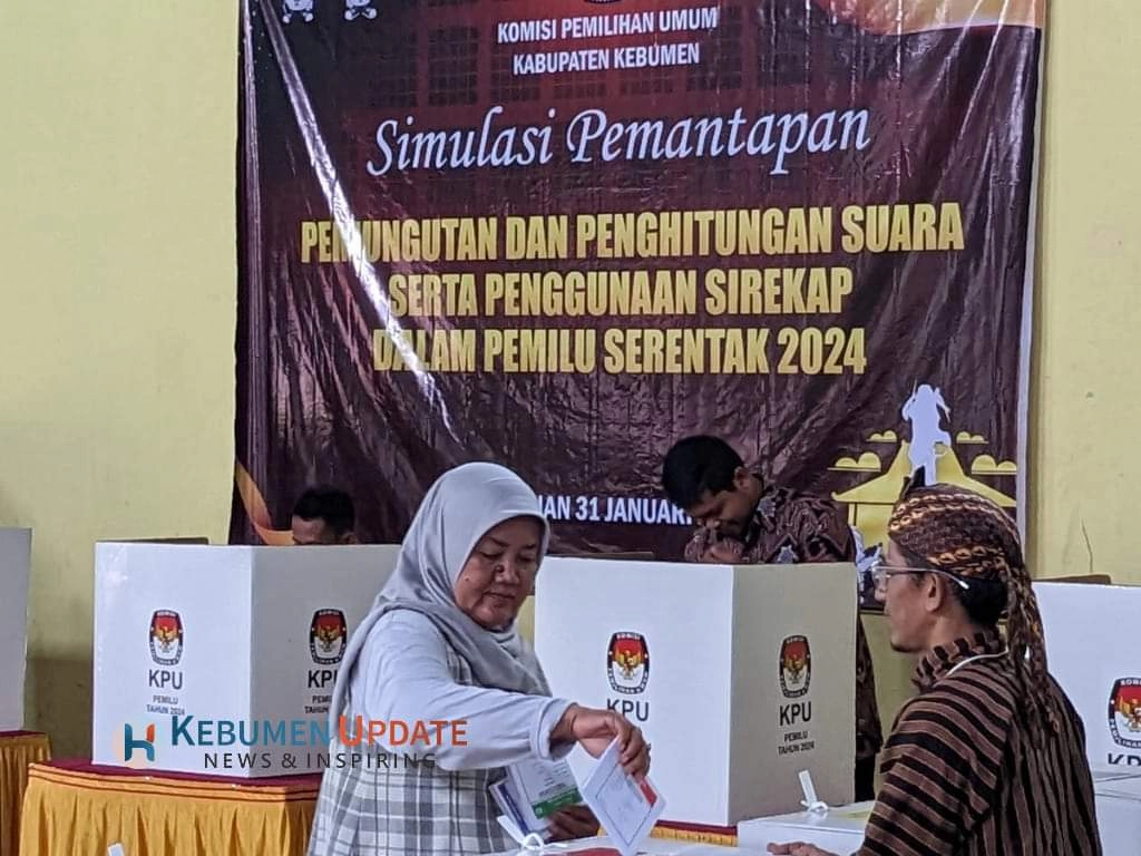Simulasi Pemungutan Suara Pemilu 2024 Kembali Digelar KPU Kebumen
