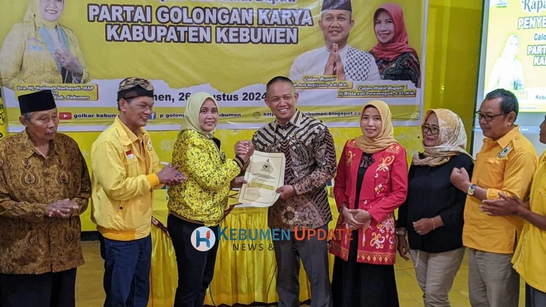 Partai Golkar Kabupaten Kebumen Serahkan Rekomendasi Calon Bupati dan Wakil Bupati