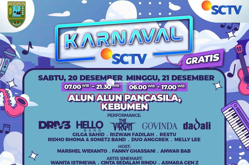 Kebumen jadi Kota Penutup Karnaval SCTV 2025, Hadirkan Sederet Musisi Papan Atas
