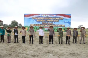 Dukung Ketahanan Pangan, Polres Kebumen Tanam Jagung Serentak