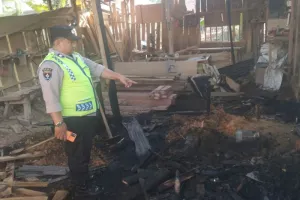 Korsleting Listrik, Bengkel Kayu di Kebadongan Klirong Hangus Terbakar