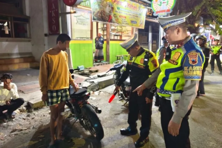 Patroli Gabungan Malam Minggu di Kebumen, 13 Kendaraan Terjaring Razia Knalpot Brong